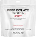 Codeage envase frontal mostrando proteína de res grass-fed y alto aporte proteico