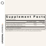 Codeage cápsulas en primer plano mostrando recubrimiento liposomal y forma fácil de tragar