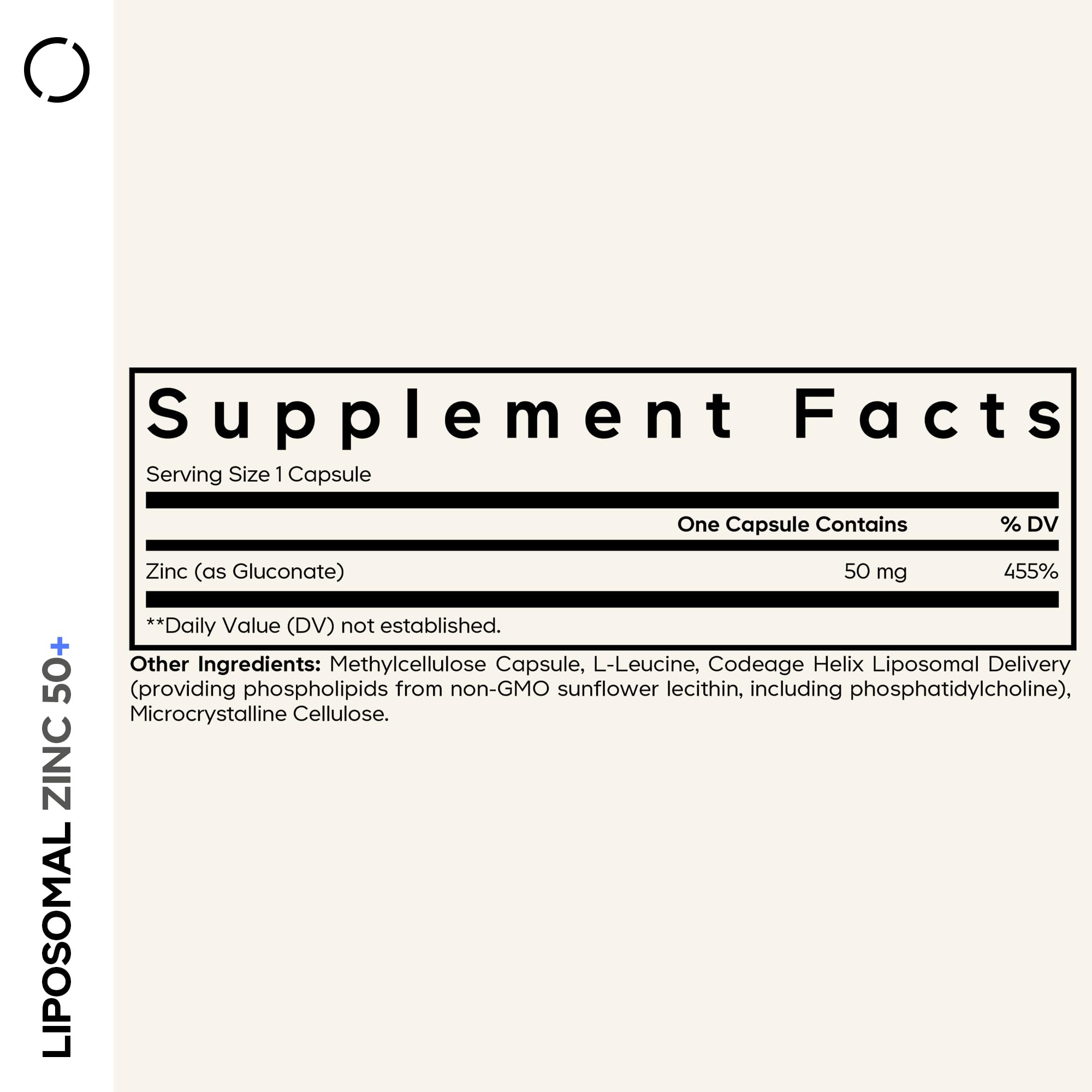 Codeage cápsula en primer plano, detalle de tamaño y revestimiento liposomal