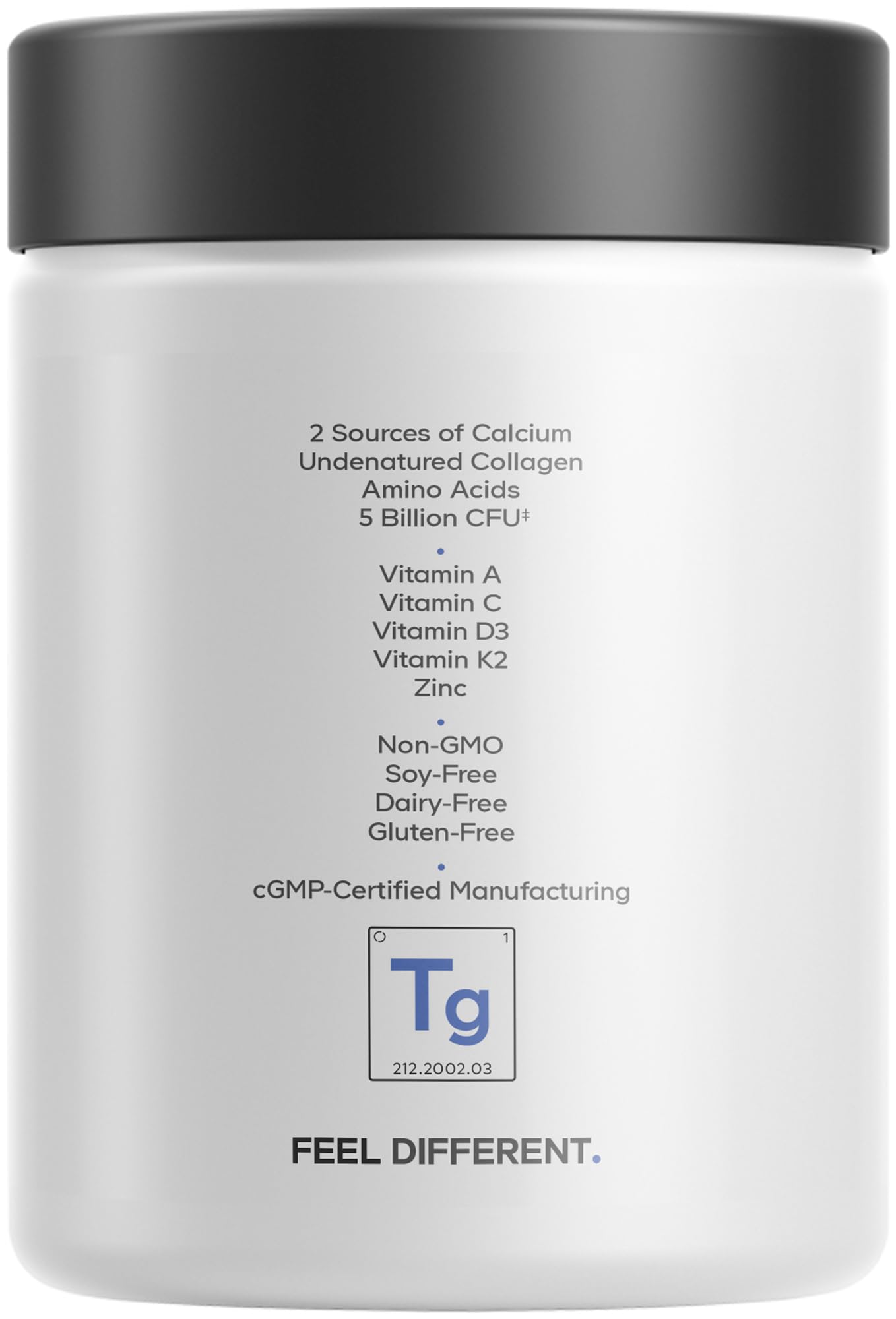 Codeage sellos cGMP y sin gluten que indican control de calidad