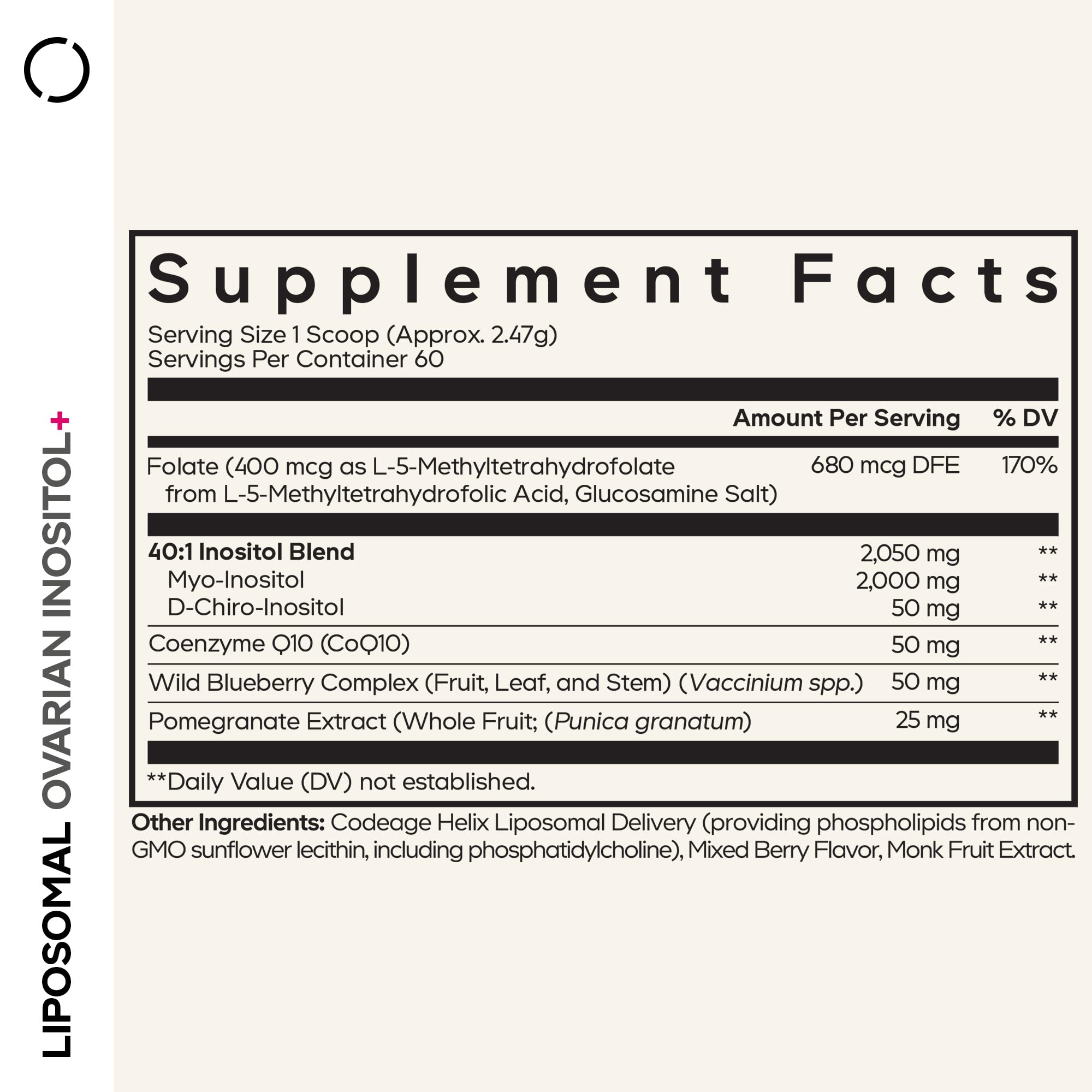 Codeage textura del polvo liposomal para mezcla fácil y sabor
