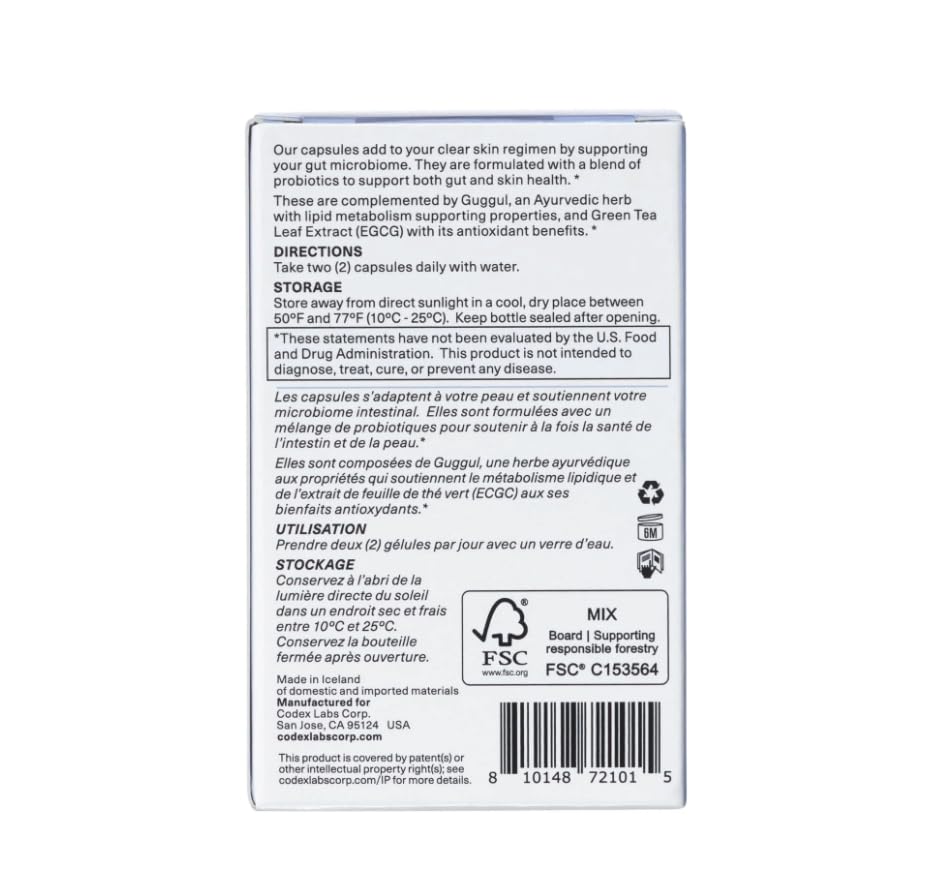 Codex Labs sello de fabricación cGMP y pruebas de pureza