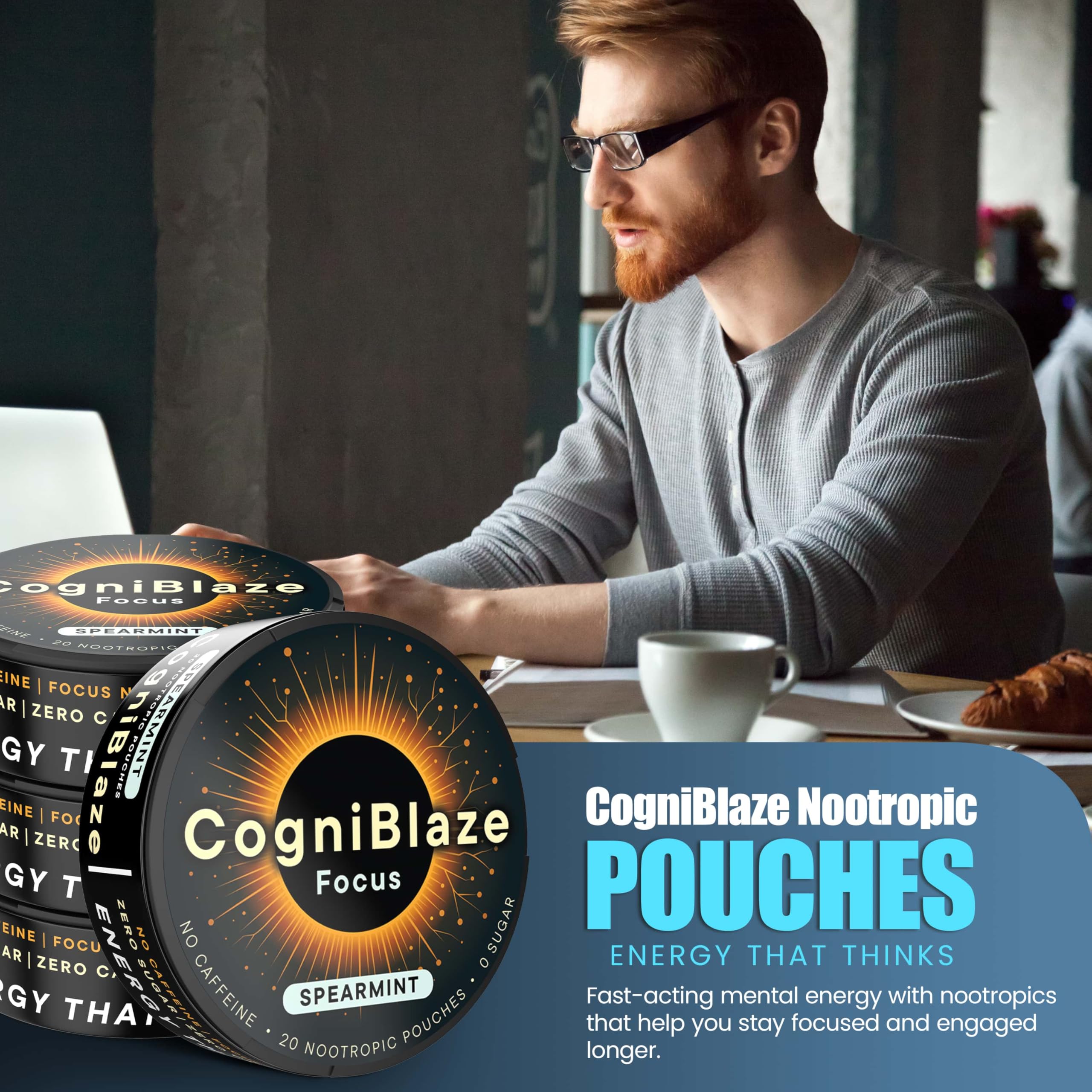 CogniBlaze detalle de la textura de una pouch, muestra material discreto y sin residuos