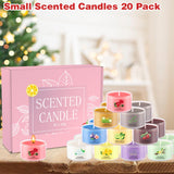 Collabell estuche abierto mostrando 20 velas, perfecto para regalar variedad