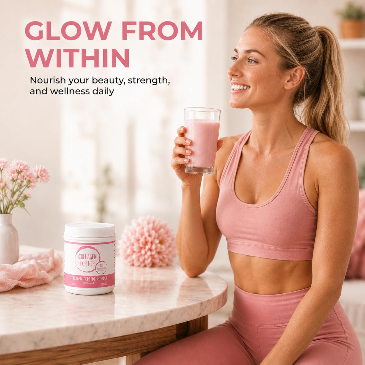 Collagen For Her cucharada con 11 g de colágeno lista para mezclar