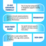 Colon Cleanser and Detox etiqueta con lista de ingredientes clave visibles