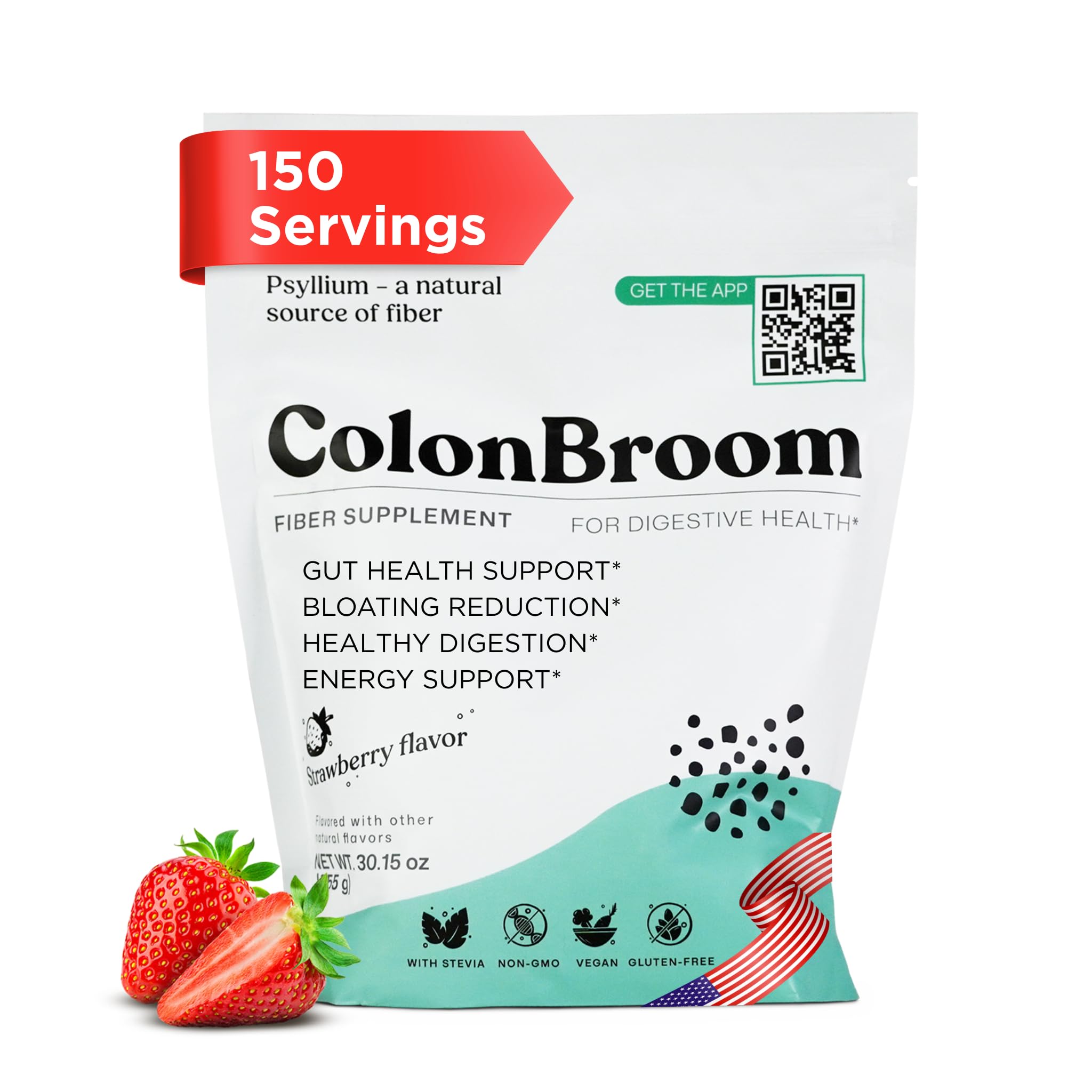 ColonBroom frente del envase con etiqueta clara y beneficio de fibra diaria