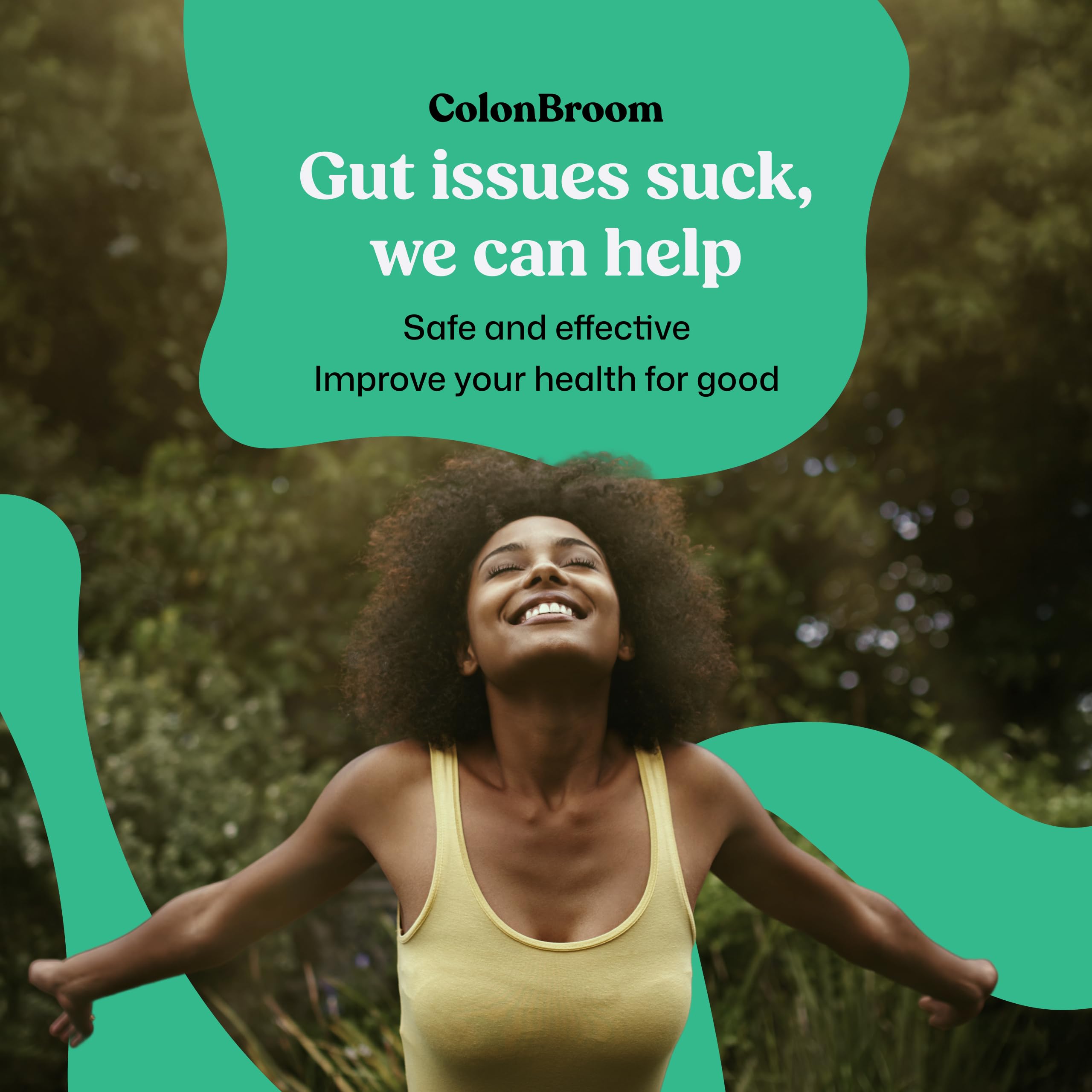 ColonBroom junto a una regla para comparar tamaño del envase, control de porciones fácil