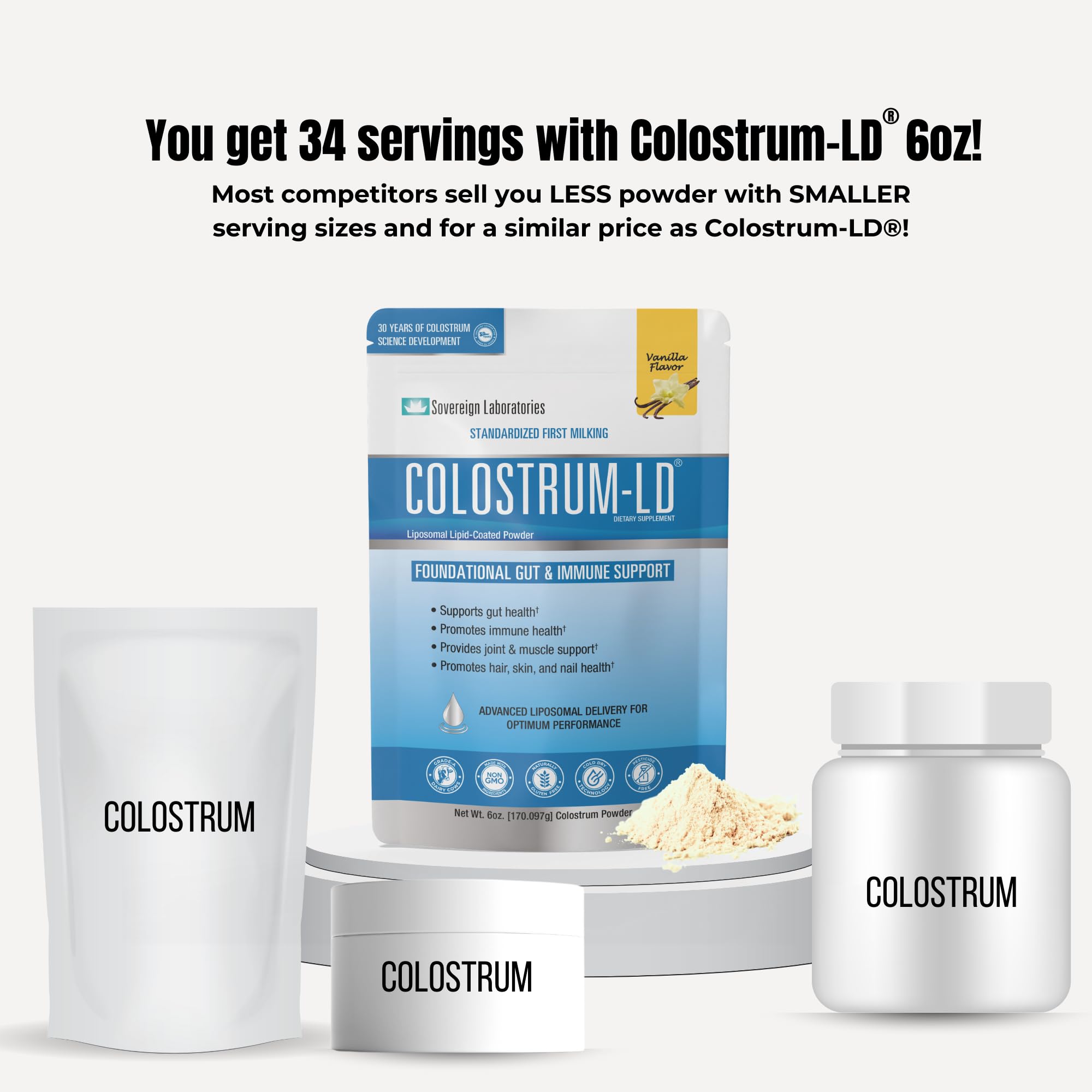 Colostrum-LD batido en mano en ambiente cotidiano saludable