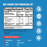 Colostrum-LD comparación de tamaño del envase, 12 oz y aproximadamente 68 porciones