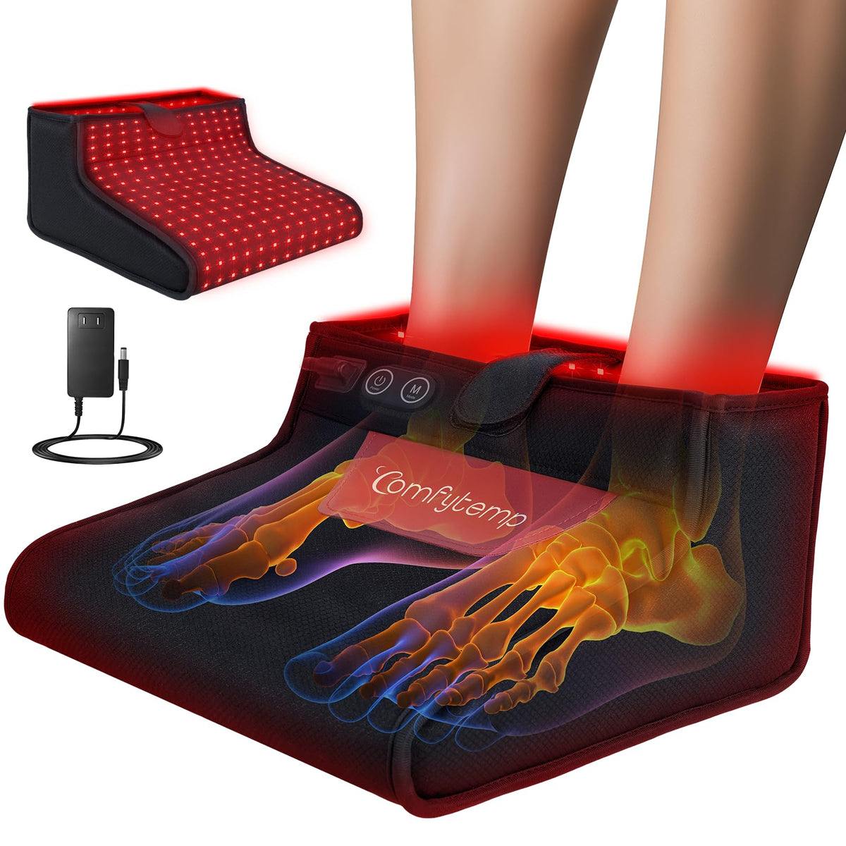 Comfytemp bota frontal mostrando cobertura integral del pie y placer de uso