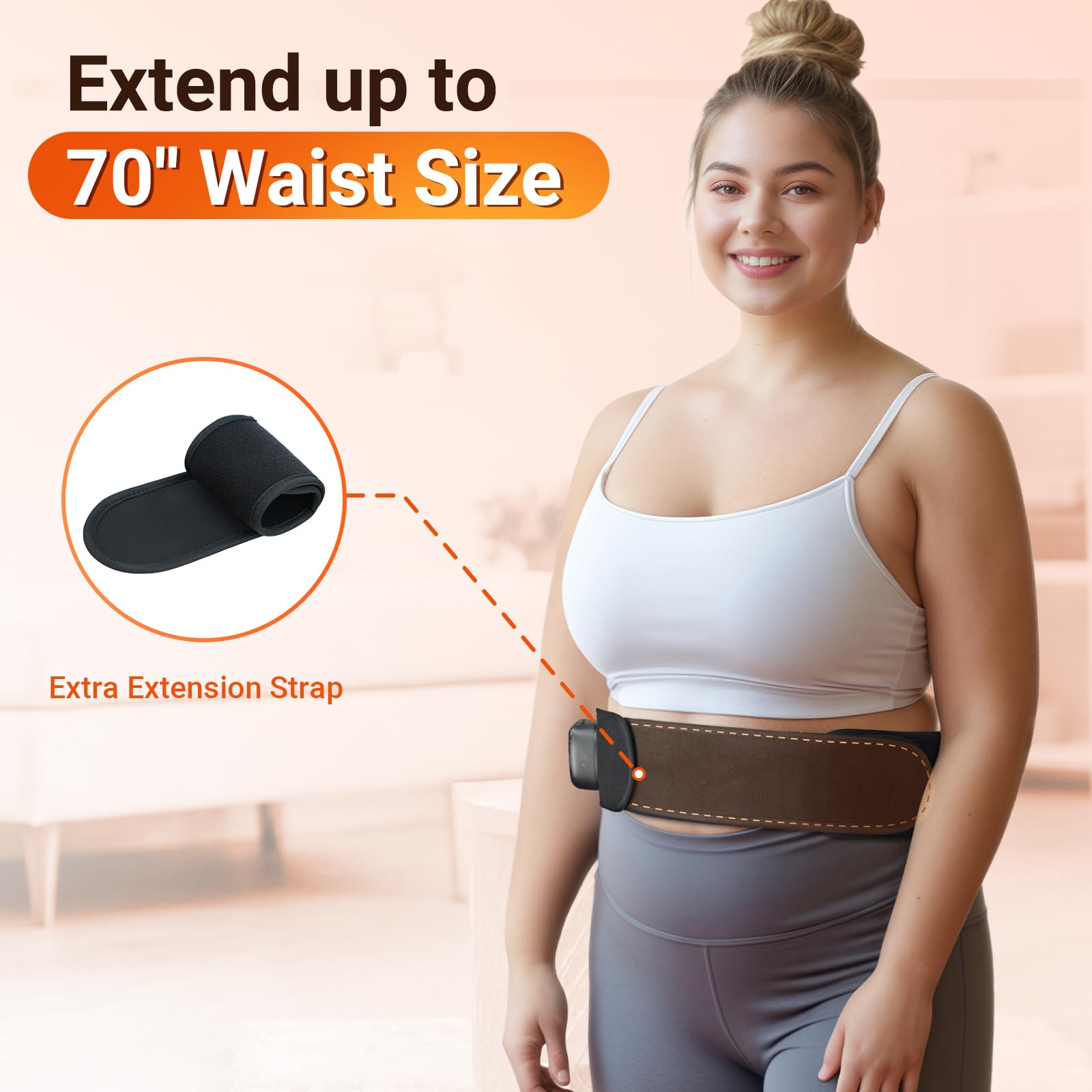 Comfytemp comparación de tamaño con regla, demuestra las dimensiones 50x7 pulgadas