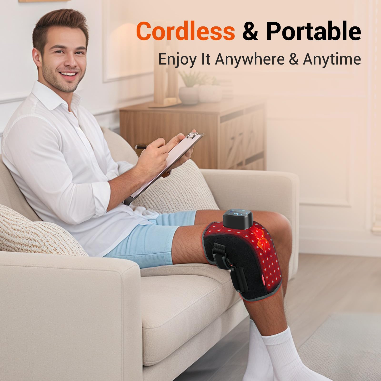 Comfytemp comparación de tamaño con mano para visualizar portabilidad