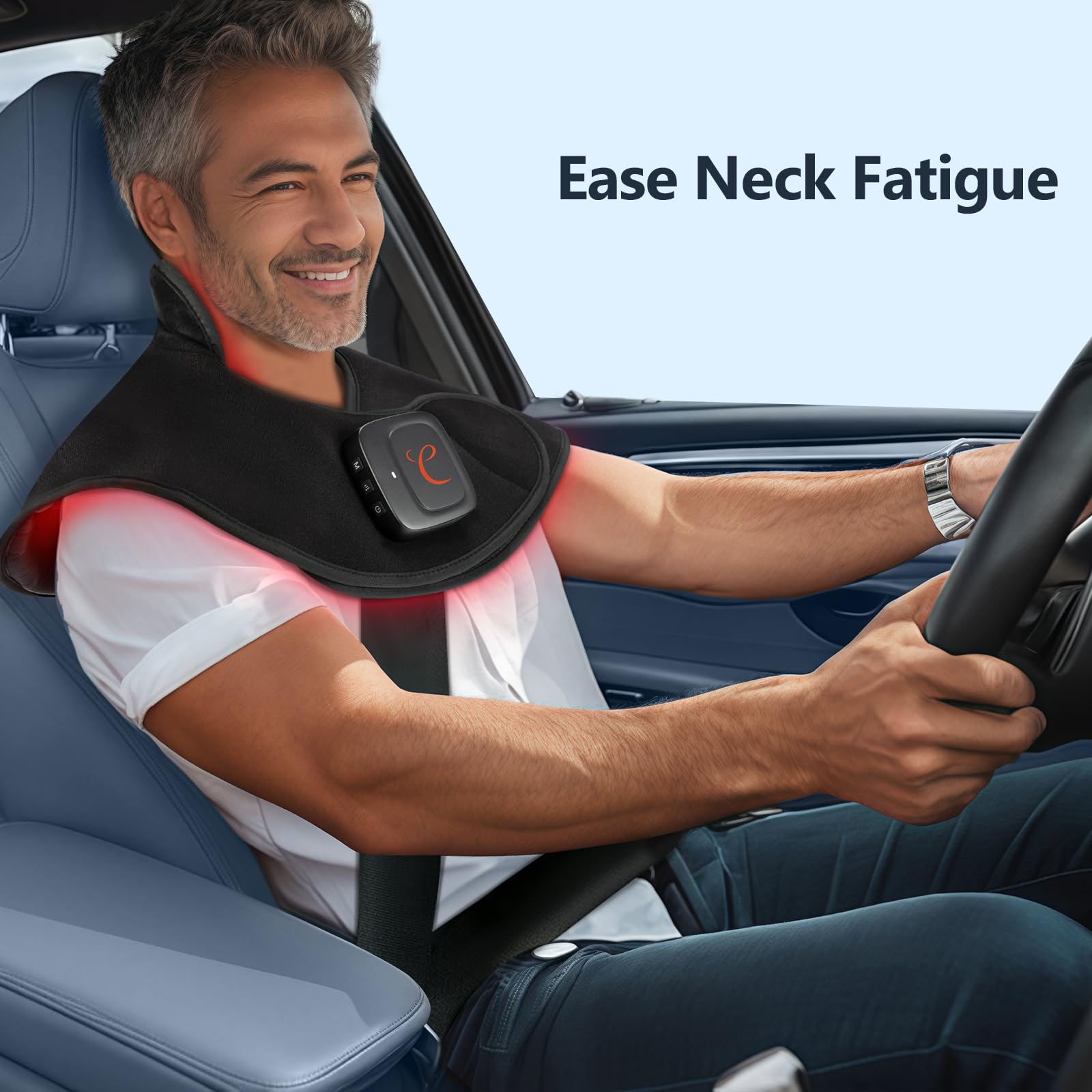 Comfytemp comparación de tamaño con mano para ver escala del cuello