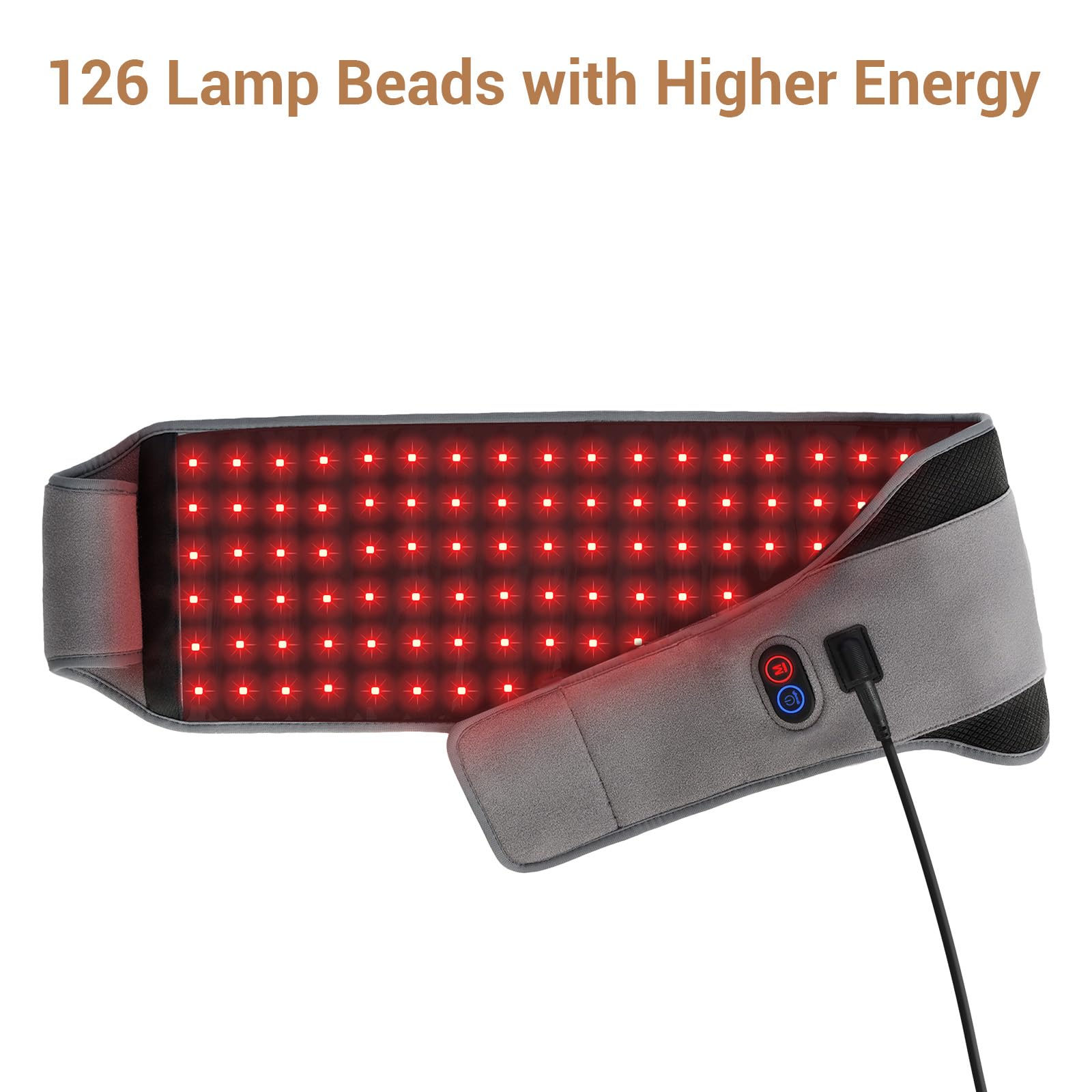 Comfytemp cinturón junto a regla mostrando dimensiones y cobertura precisa