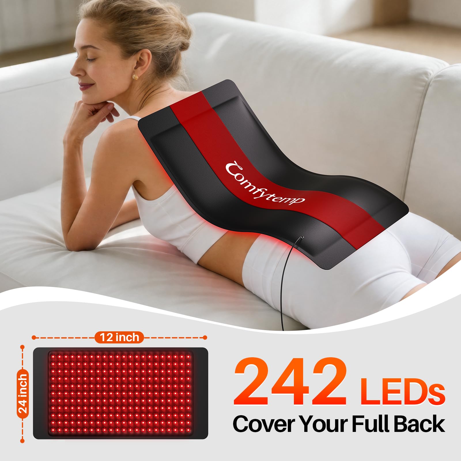 Comfytemp detalle de 242 LEDs duales para cobertura uniforme