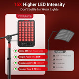 Comfytemp primer plano de LEDs 660nm y 850nm demostrando alta intensidad
