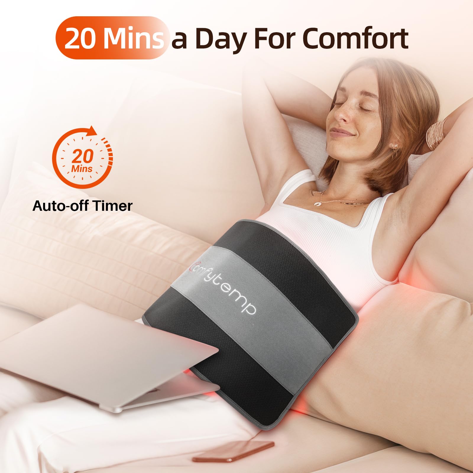 Comfytemp primer plano de controles y botones fácil de usar