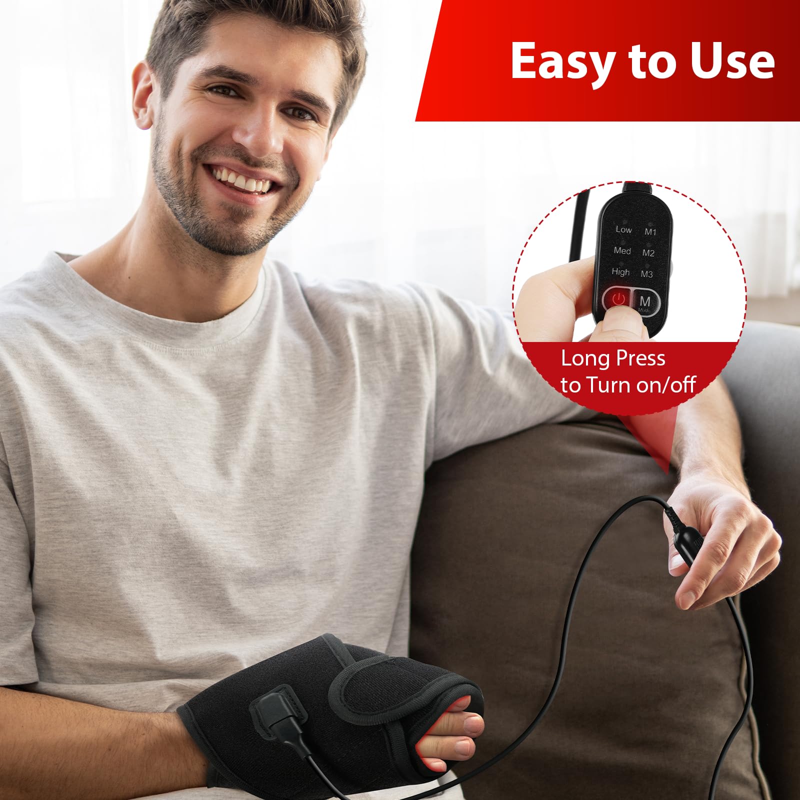 Comfytemp detalle de la tela flexible y cierre ajustable para mejor contacto