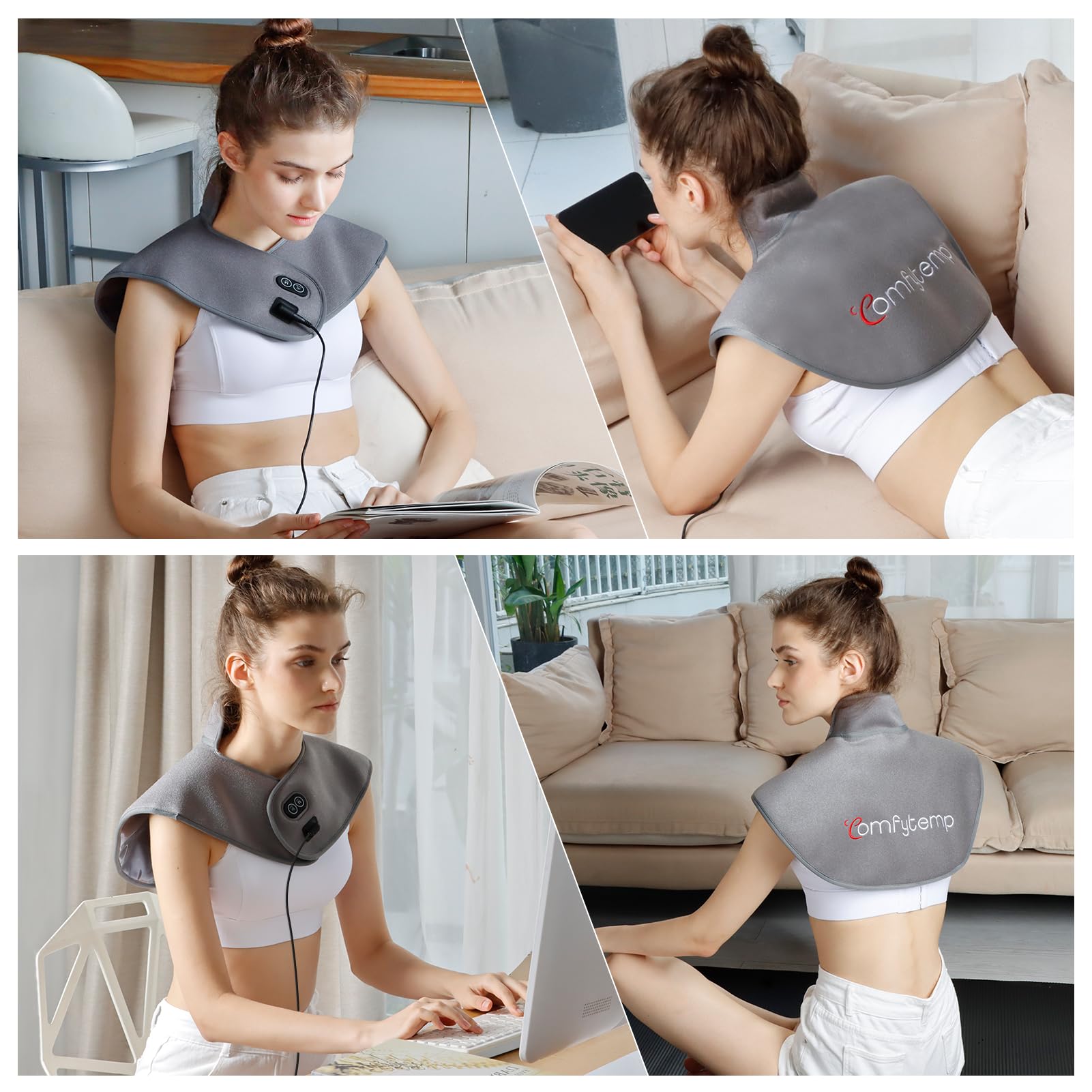 Comfytemp envoltura colocada en cuello y hombros para comodidad