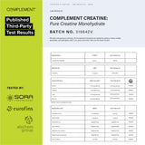 Comparación de tamaño de envase Complement para entender cantidad y servicios