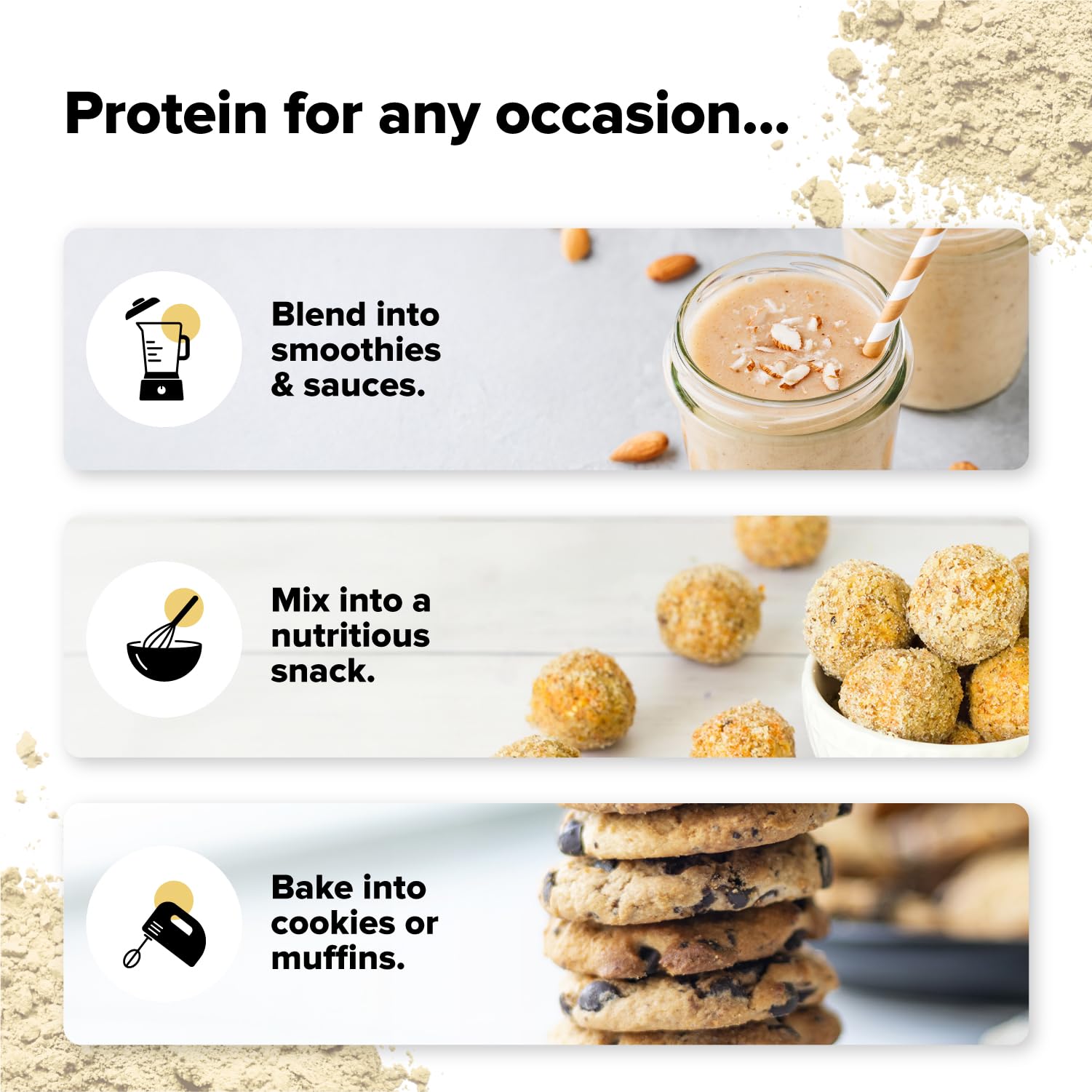 Complement desayuno con smoothie, añade proteína vegetal a la rutina