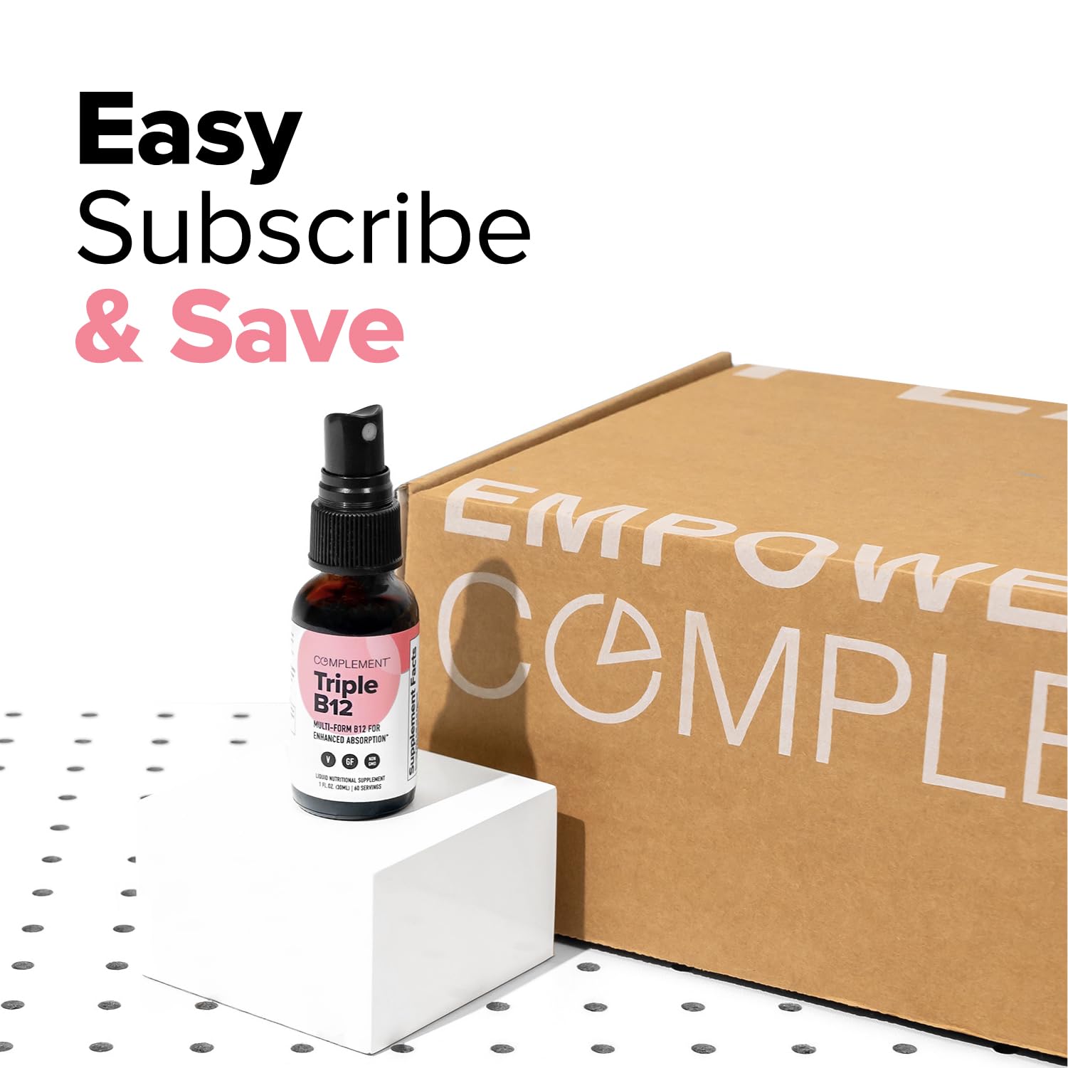 Complement spray sublingual en uso, administración fácil sin pastillas