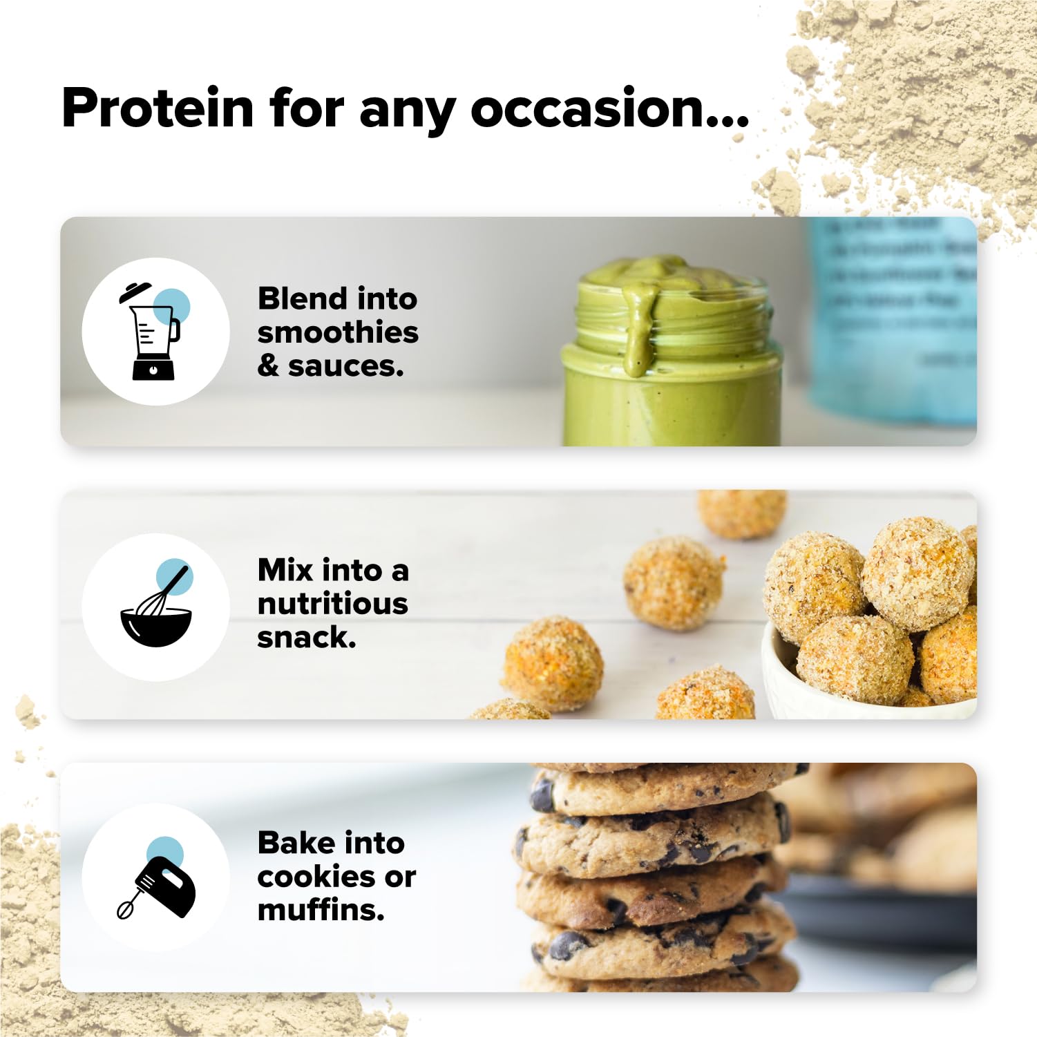 Complement uso en cocina pancakes enriquecidos con proteína vegetal