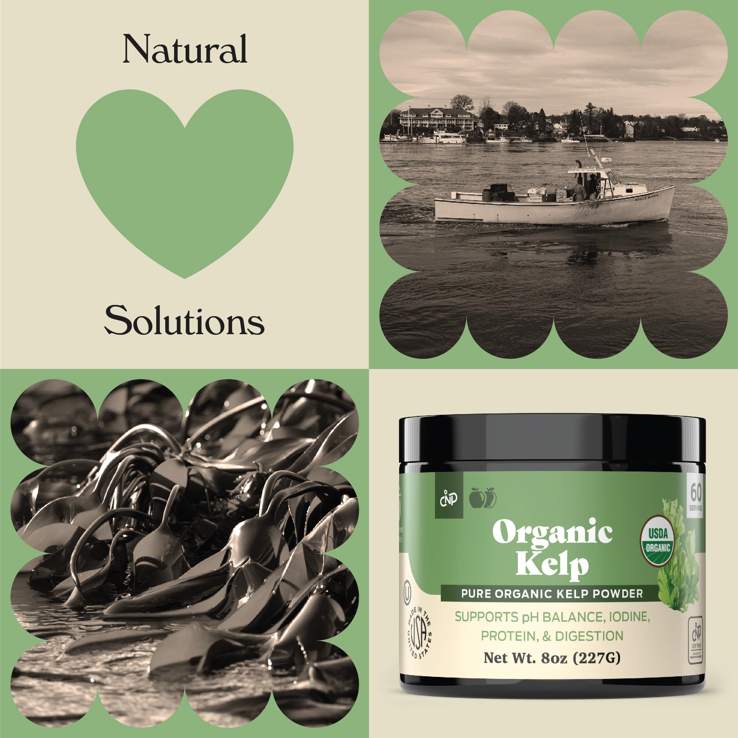 Batido verde preparado con kelp Complete Natural Products para sabor y nutrientes