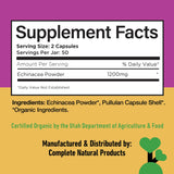 Complete Natural Products cápsulas abiertas mostrando el contenido vegetal puro