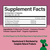 Complete Natural Products etiqueta con certificaciones orgánico, Non‑GMO y sin gluten