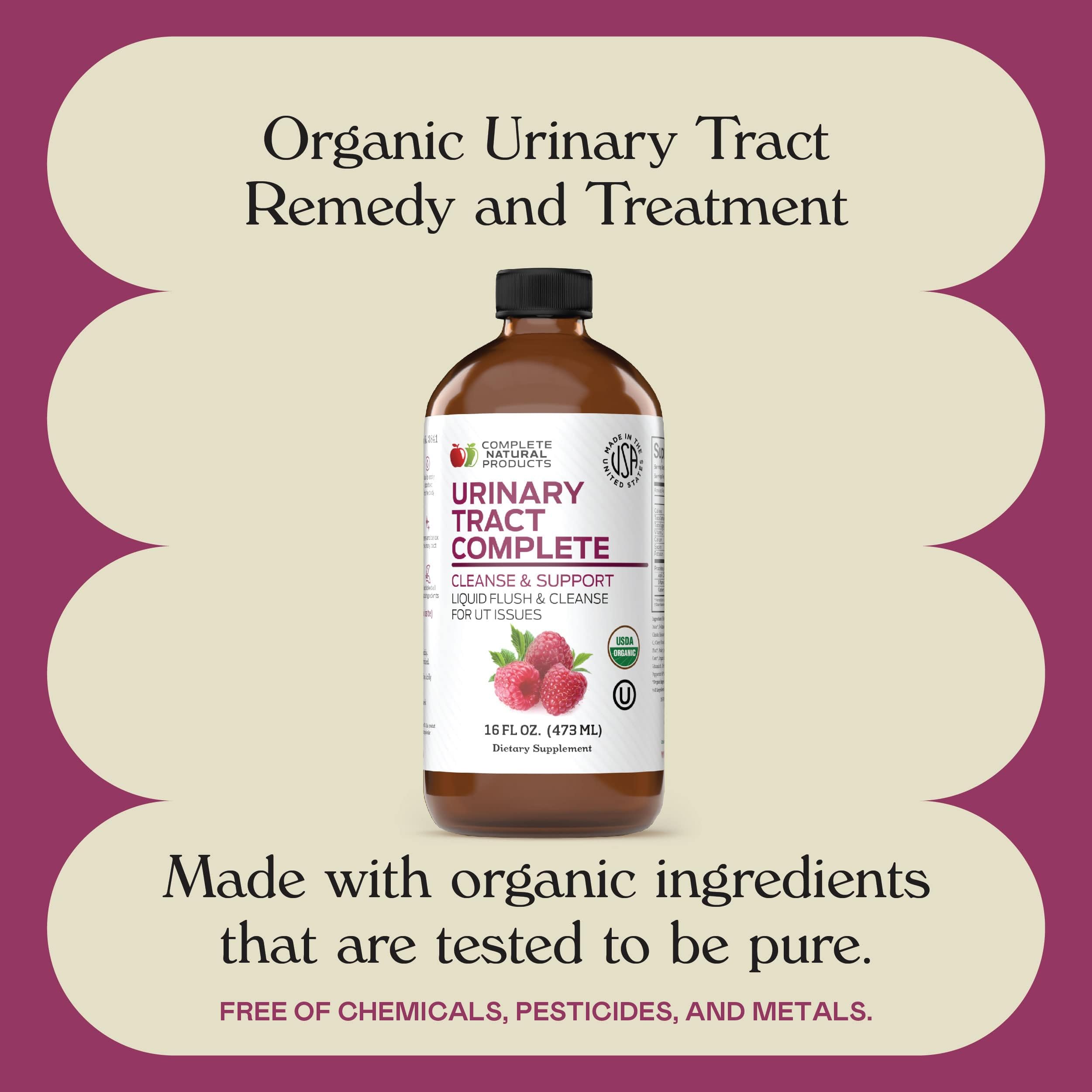 Complete Natural Products etiqueta con lista de ingredientes destacando arándano orgánico y calidad