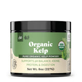 Complete Natural Products envase frontal de polvo de kelp mostrando etiqueta y pureza