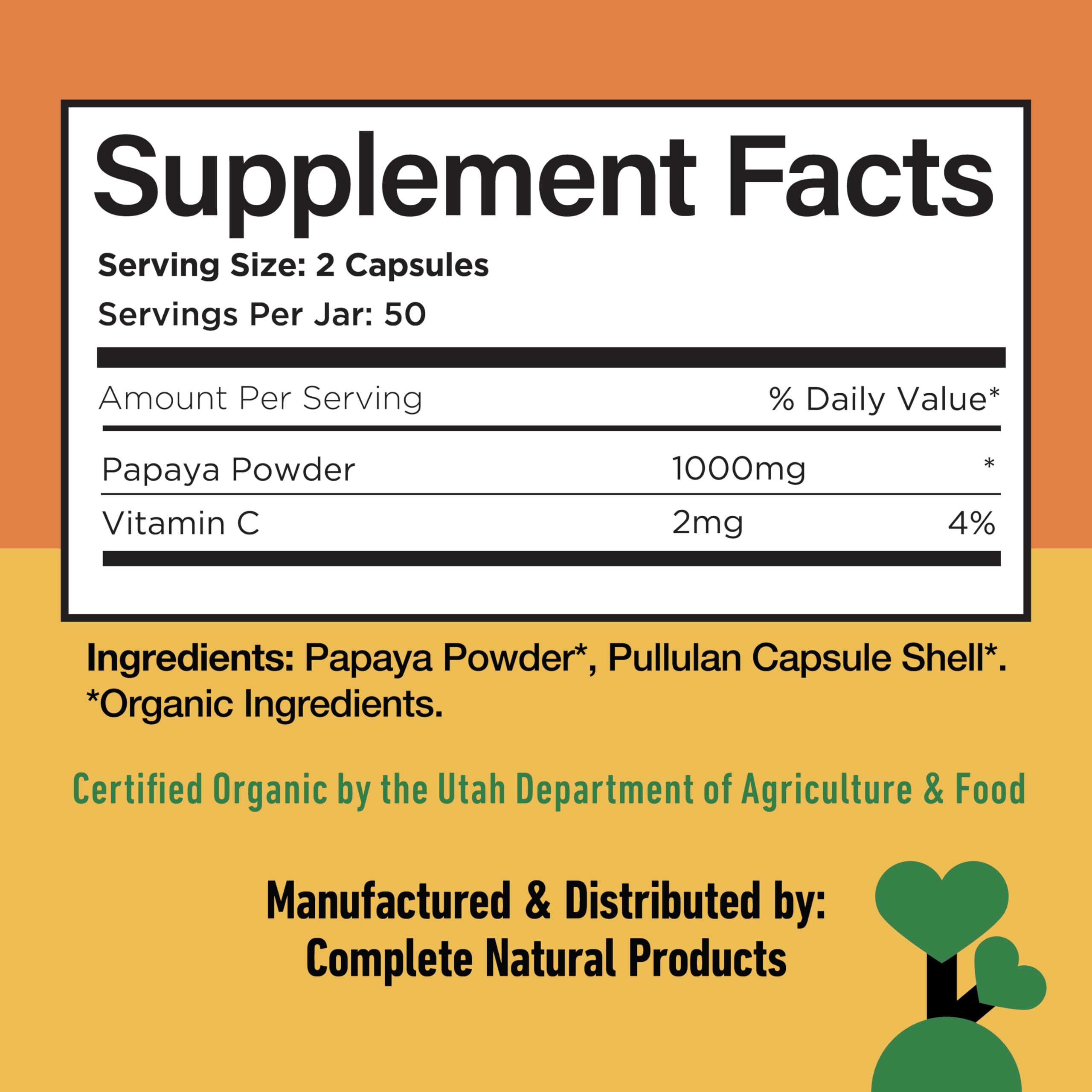 Complete Natural Products frasco en cocina junto a alimentos para uso cotidiano