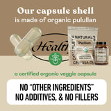 Muestra del polvo de psyllium orgánico usado en las cápsulas, Complete Natural Products pureza