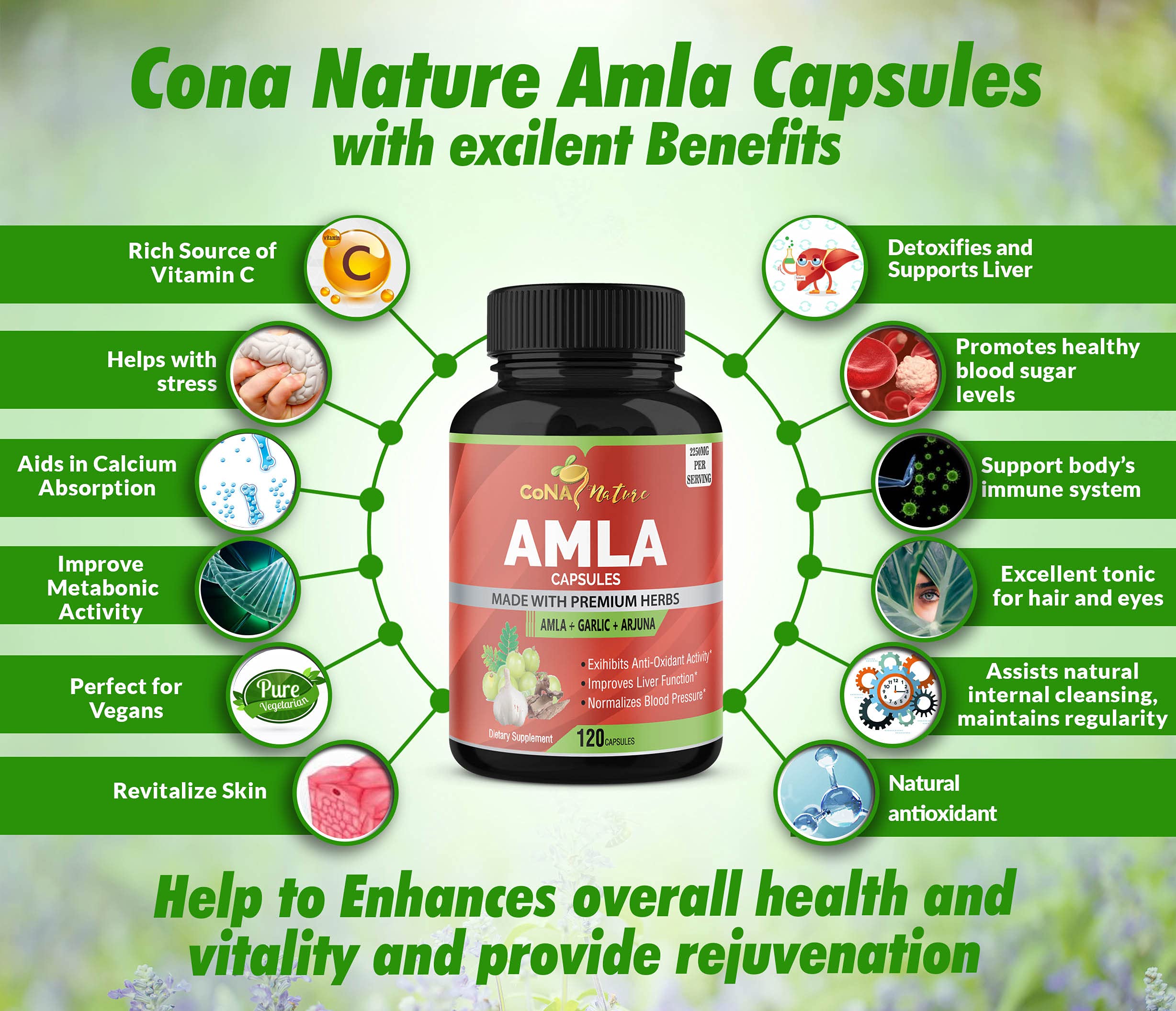 Cona Nature mano sosteniendo cápsula para mostrar la porción recomendada
