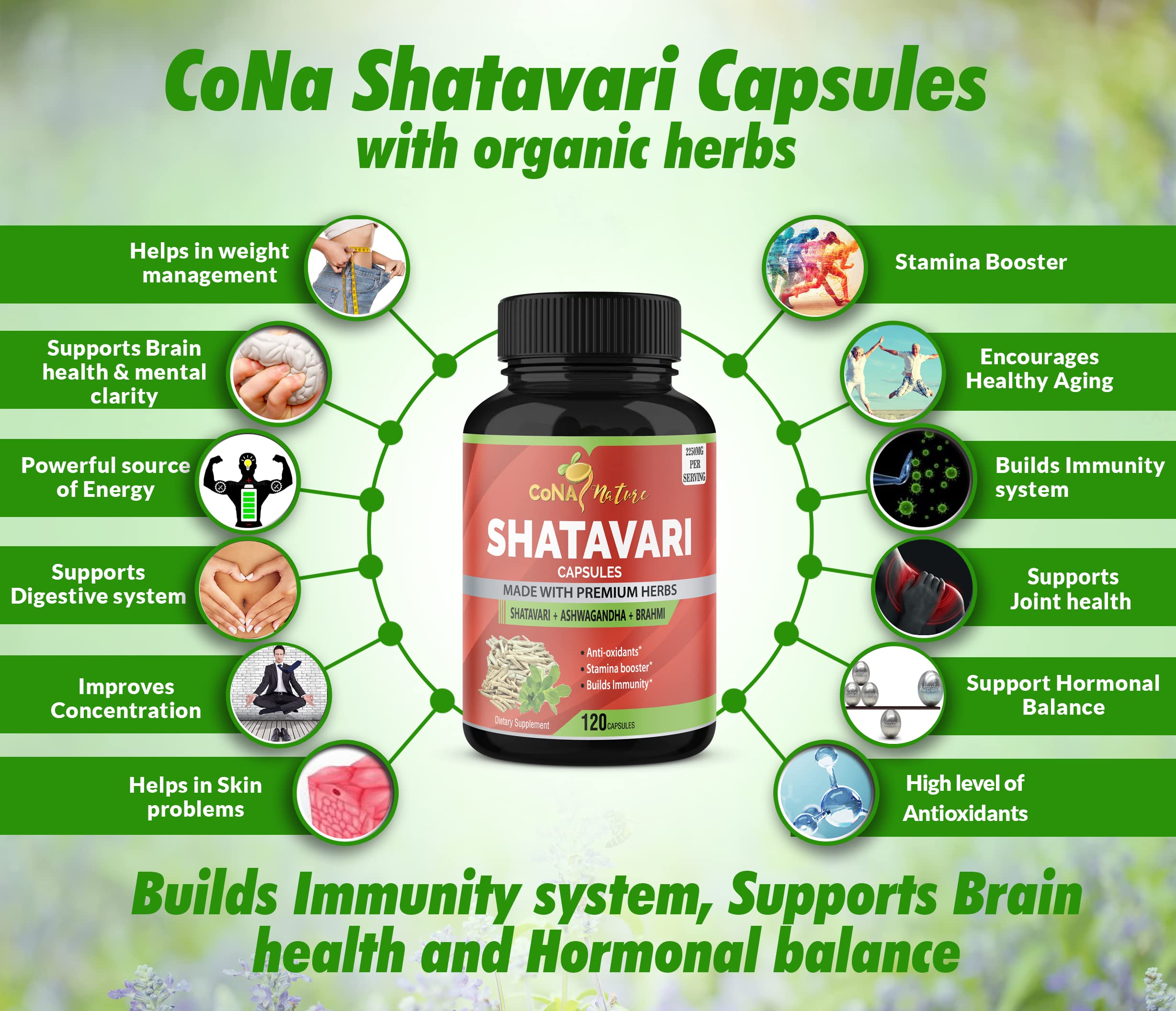 Cona Nature etiqueta en primer plano con ingredientes y garantía de calidad