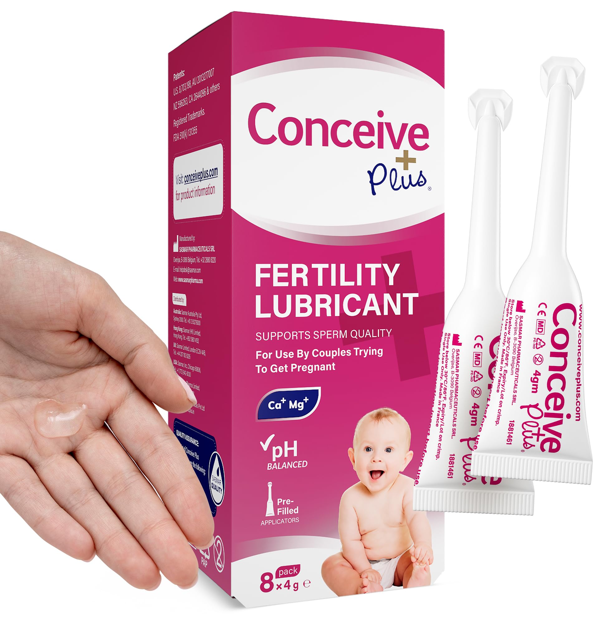 CONCEIVE PLUS envases y lista de ingredientes sin fragancia ni siliconas