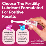 CONCEIVE PLUS textura del gel en primer plano, sensación natural y no grasosa