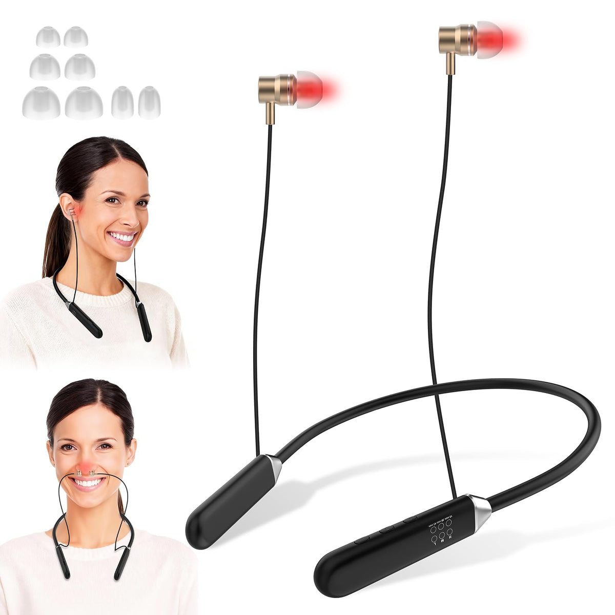 CONNOVA vista frontal del dispositivo tipo collar mostrando ergonomía y comodidad