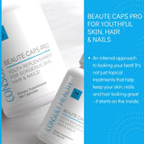 Consult Beaute cápsulas en mano para comparar tamaño y facilidad de ingesta