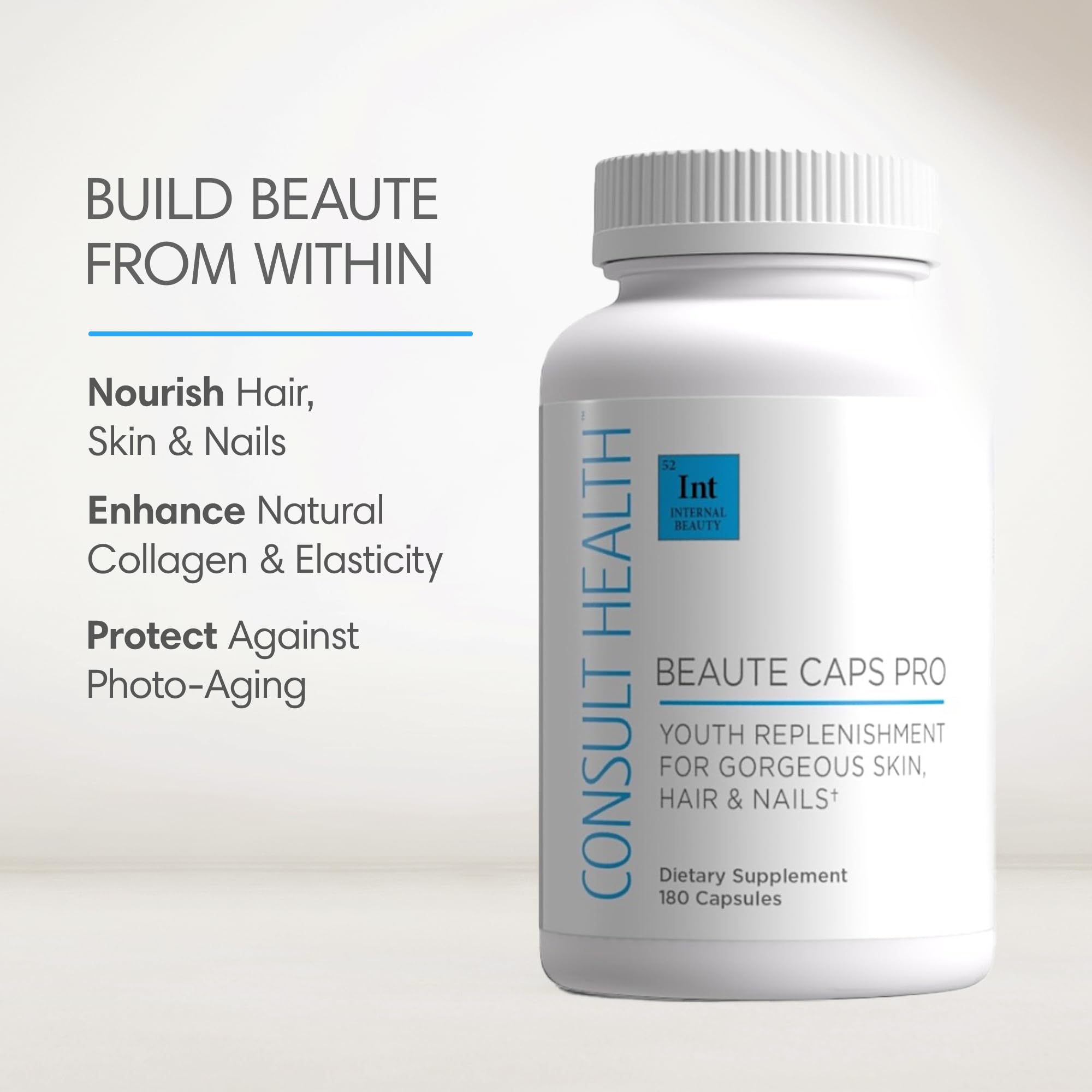 Consult Beaute primer plano de cápsula para apreciar textura y calidad