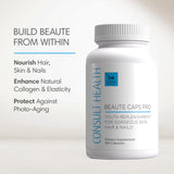 Consult Beaute primer plano de cápsula para apreciar textura y calidad