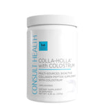 Consult Health envase COLLA-Holla frente mostrando diseño y servicios, beneficio conveniencia