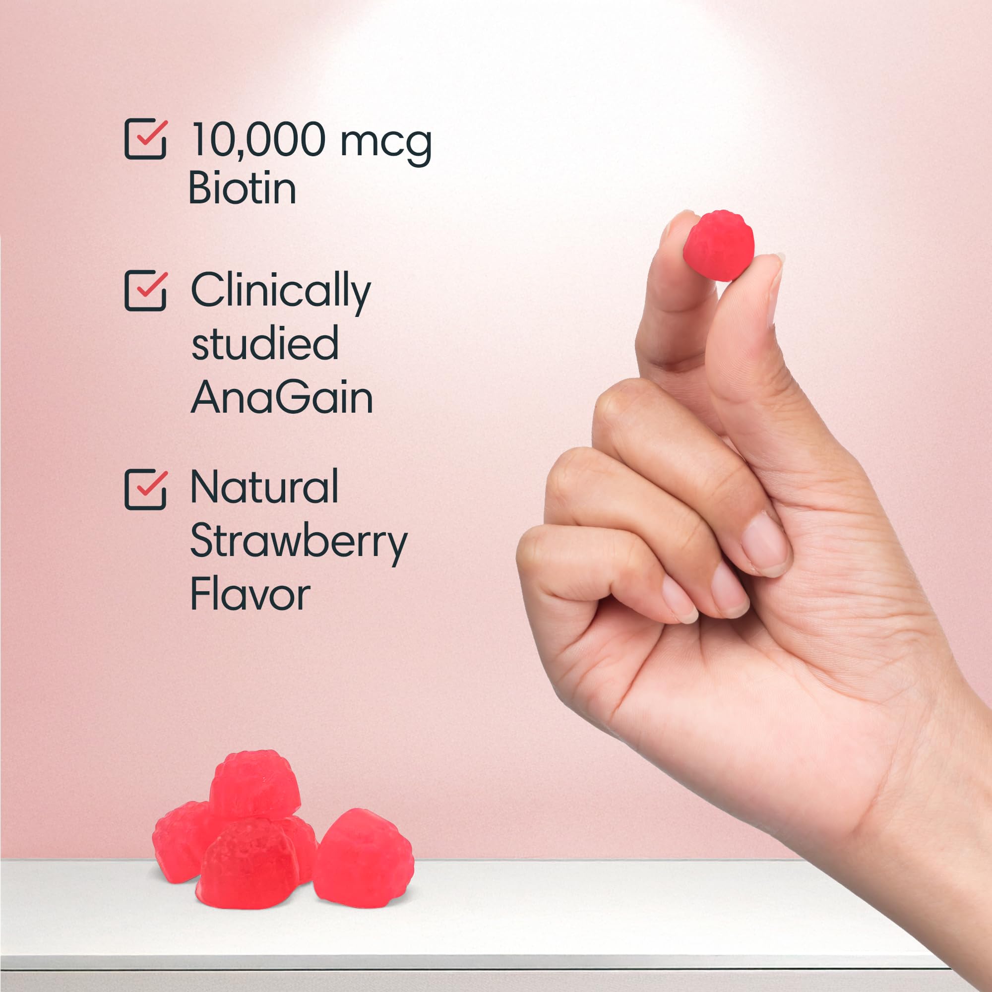 Imagen de ingredientes AnaGain y biotina en empaque Consult Health que destaca respaldo clínico