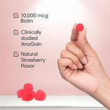 Imagen de ingredientes AnaGain y biotina en empaque Consult Health que destaca respaldo clínico