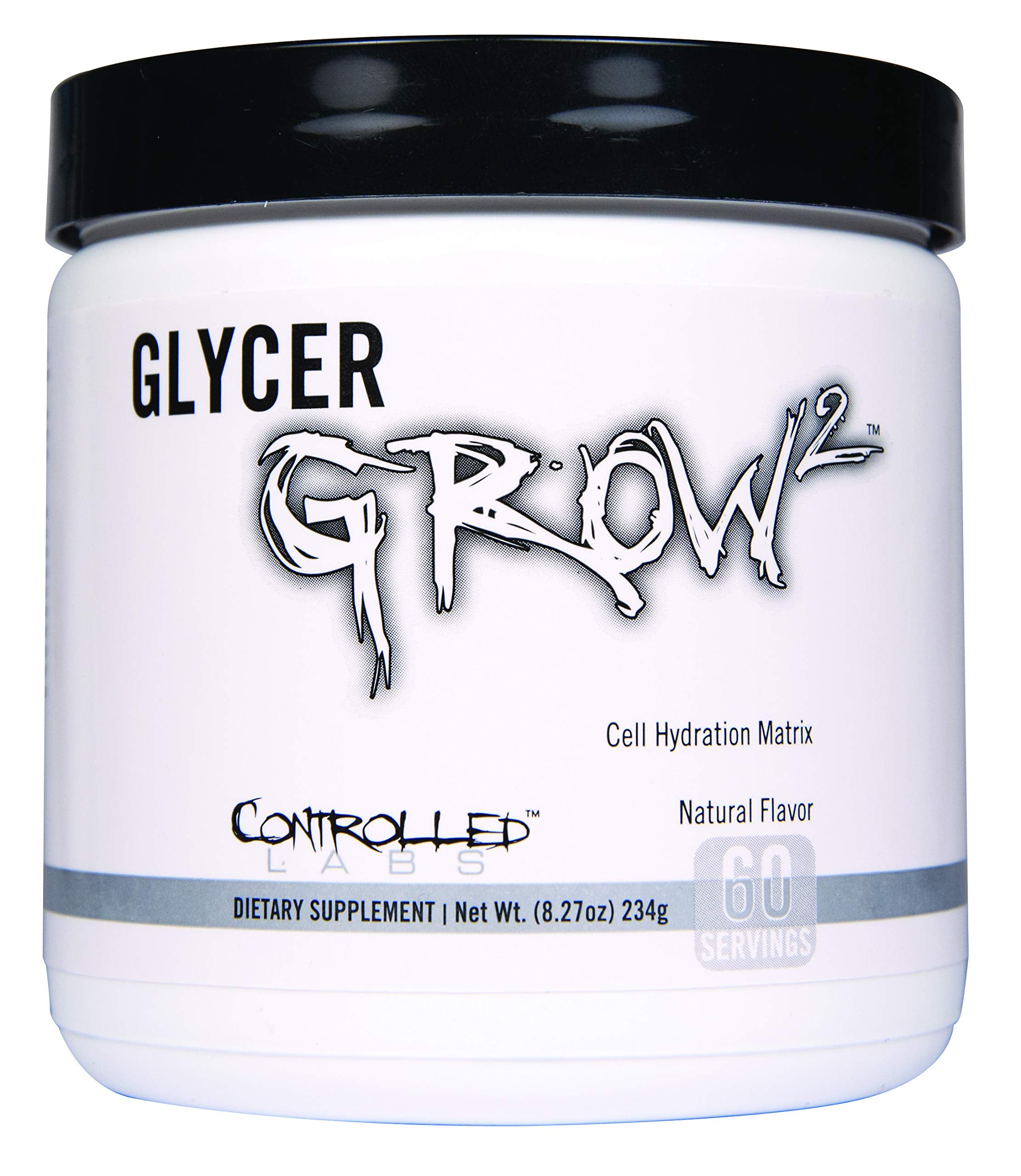 CONTROLLED LABS envase GlycerGrow frontal que muestra presentación y beneficios visuales