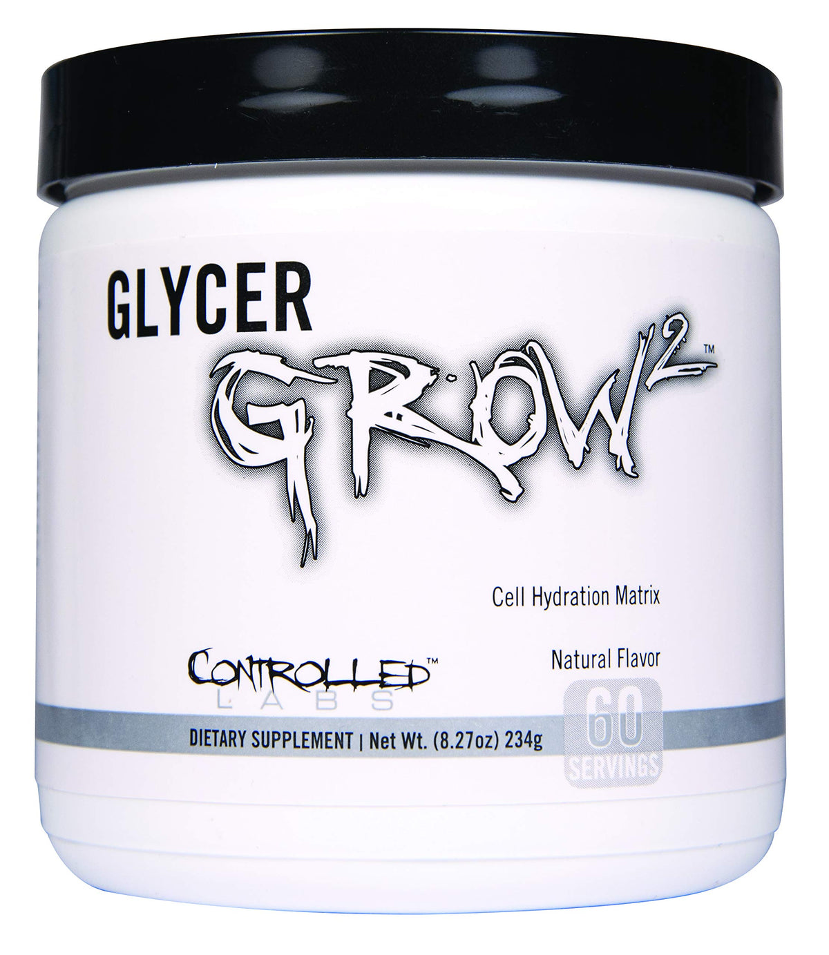 CONTROLLED LABS envase GlycerGrow frontal que muestra presentación y beneficios visuales