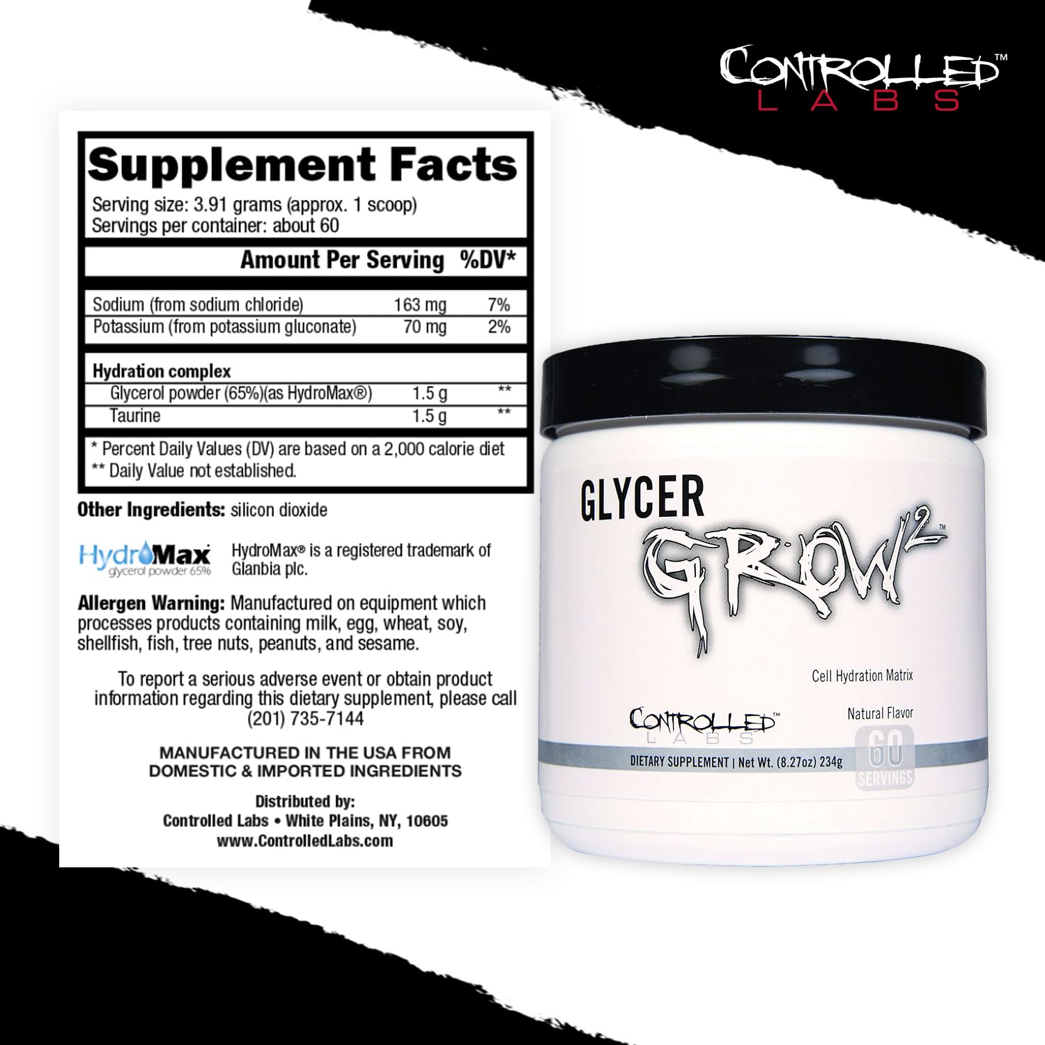 CONTROLLED LABS persona tomando GlycerGrow 30 minutos antes del entrenamiento para rendimiento