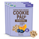 CookiePal paquete frontal calabaza y arándano, muestra orgánica y atractiva